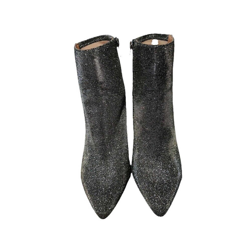 Eloquii silver platinum bling sparkly glitter Chelsea Ankle boots size 9 WIDE - Picture 4 of 15